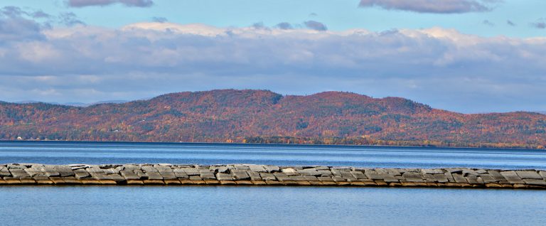 Trembleau Mountain in Fall from Burlington Waterfront